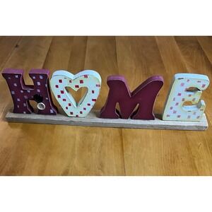 Vintage HOME‎ Wood Sign Decoration Tabletop Shelf Farmhouse Display Cottagecore